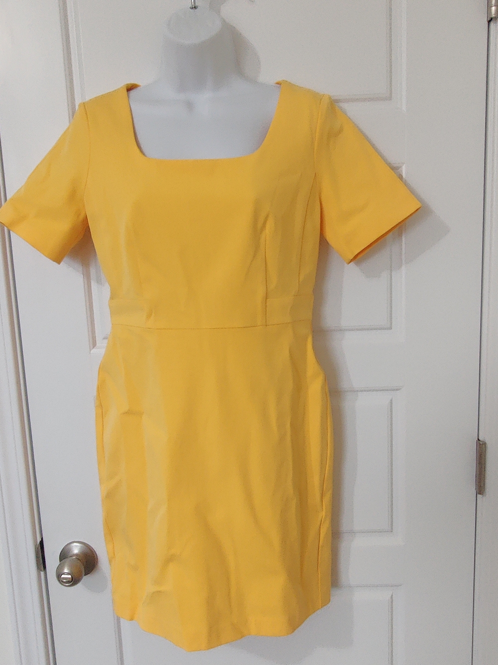 Ann Taylor Short-Sleeve Sheath Dress With Square Neckline NWT